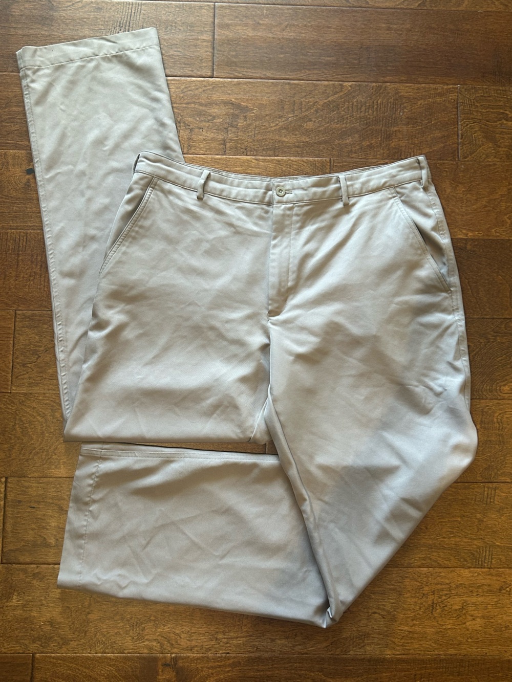 Nike Golf Dri-FIT Men’s Beige Khaki Pants Flat Front Straight Leg 36x34